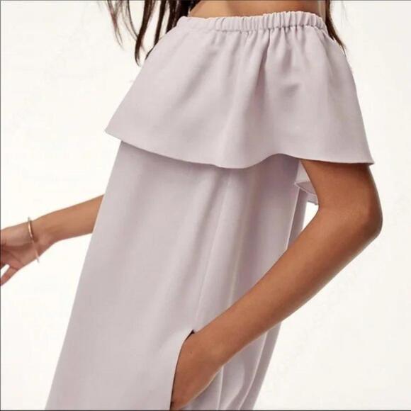 Aritzia Wilfred Neuchatel Off  Shoulder Ruffle Dress Red Mini Dress - XXS - Picture 3 of 9